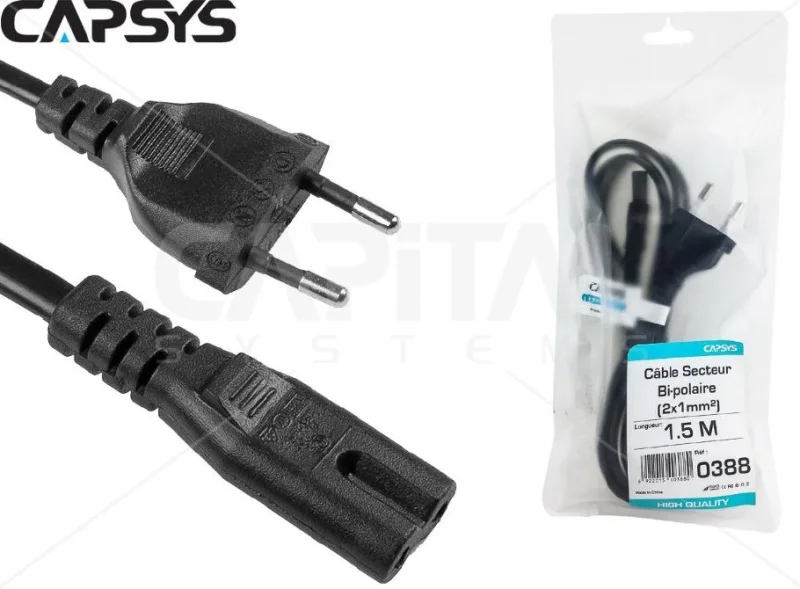 CABLE BI-POLAIRE 1.5M H.QUALITE - image principale