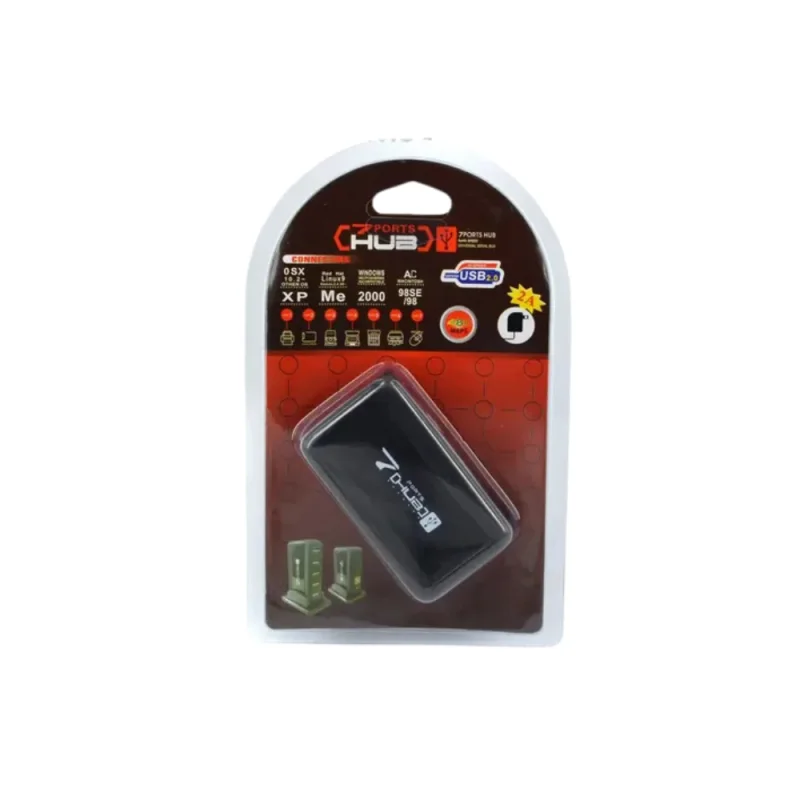HUB USB 7P VERTICAL AVEC SUPPORT ET TRANSFO - image principale