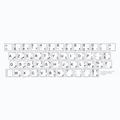 ETIQUETTE CLAVIER TRANSPARENT ARABE BLANCH